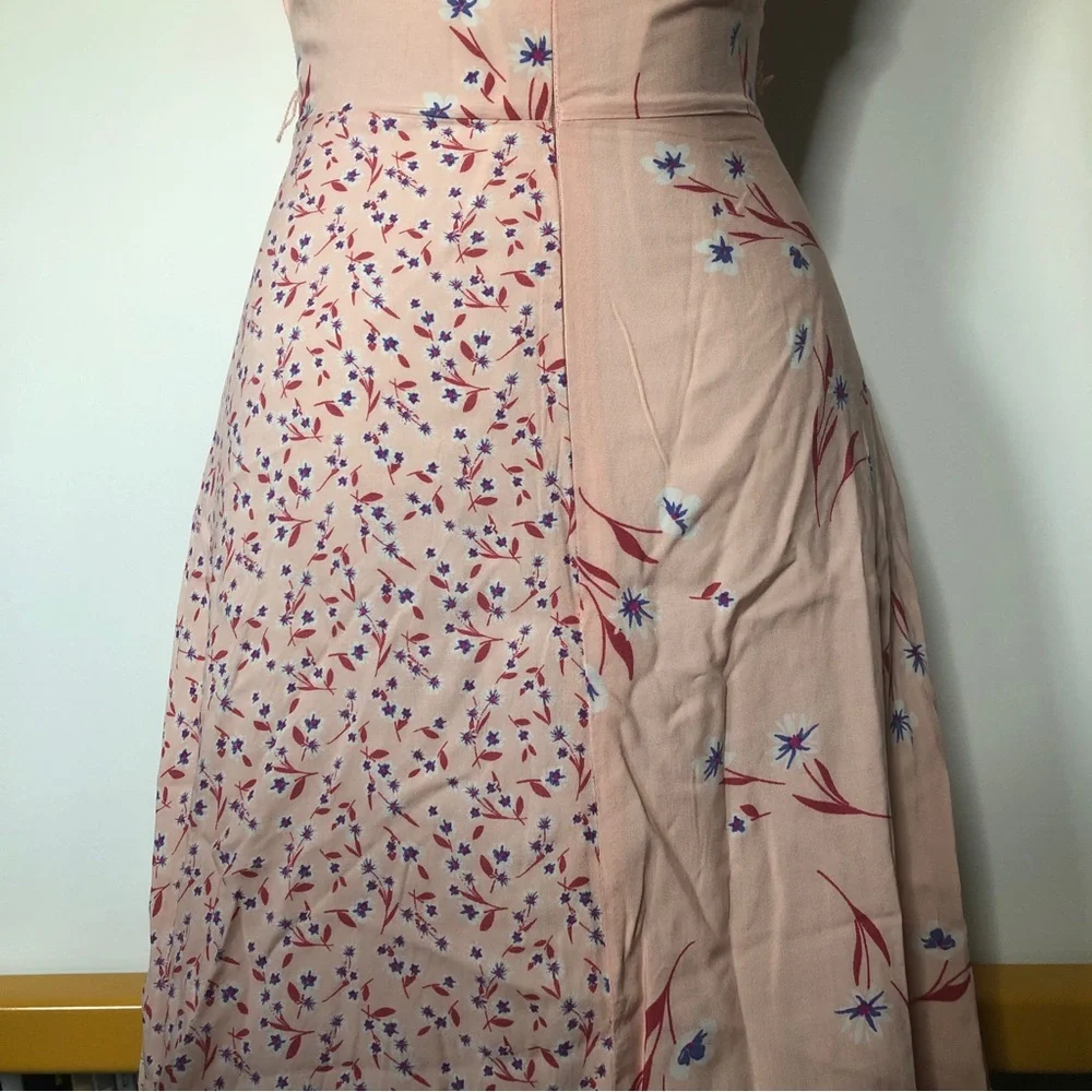 Bebop peach pink short flowered‎ patch dress small